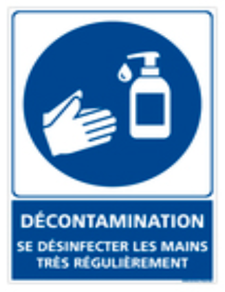 Signalisation d'hygiène et sécurité : désinfectez vous les mains 